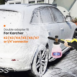 Zavrski Foam Cannon Foam Lance for Kärcher K2 K3 K4 K5 K6 K7 Pressure Washer Foam Sprayer Foam Gun Car Wash with 1/4 Inch Quick Coupling 1 L Snow Foam Lance Adjustable Foam Nozzle