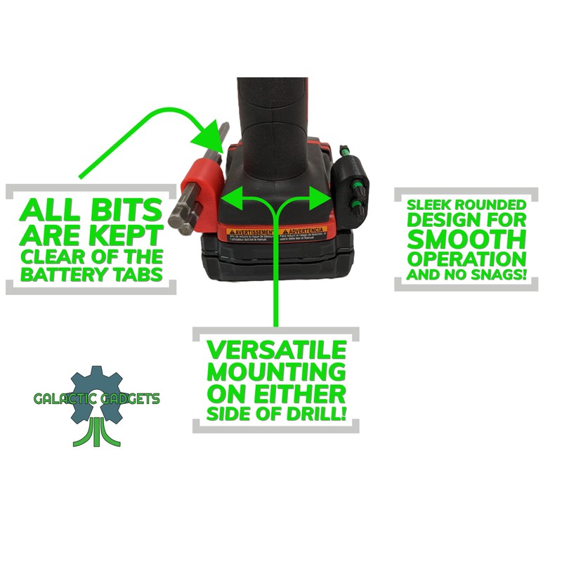 MAGNETIC Bit Holder for Milwaukee M18 Drill - Side Mounted