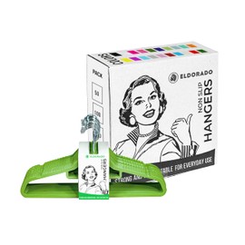 Eldorado Non-Slip Adult Hangers, Multicolor, for Everyday Use Value Packs (Lime Green, 100)