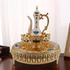 Turkish Coffee Cup and Tea Pot Set Including Teapot,Tea Tray,6