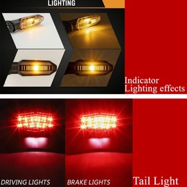 Tail Tidy Fit for KLX300SM KLX300 2021-2023 KLX250 2009-2022 KLX250S SF 2009-2015 Fender Eliminator with LED Tail Light Turn Signal Motorcycle License Plate Bracket Holder (Clear-Clear)