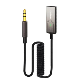 LOKUKA Bluetooth 5.3 to Aux Adapter for Car, USB to TRS 3.5mm Receiver - Adds Bluetooth to Car, Speaker, Home Stereo Audio for Hands-Free Calls, Voice Navigation, Phone Music - Brown