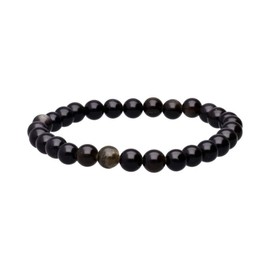 ROCKING GIFTS 6mm Gold Obsidian Bracelet: Protection and Elegance on Your Wrist