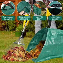 60 Gallon Leaf Collector,Collapsible Lawn & Leaf Bag,Heavy Leaves Pick up Tool Reusable Yard Waste Bags,Large Yard Dustpan Type Garden Bag for Leaves, Debris, Grass, Clippings,Lawn Trash