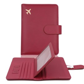 Melsbrinna Rfid Passport Holder for Travel women/Men, Cute Passport Wallet Rfid Blocking Card Slots, Rfid Passport Cover/CaseTravel Wallet, Passport Book Holder (1, Red3)