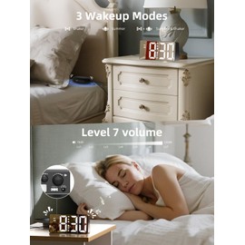 MINORZ Loud Alarm Clock for Deep Sleepers, Alarm Clock with Vibration & Night Light, 3 Vibration Modes, Dual Alarm, Snooze, USB Charging Port, 12/24H & DST, Ideal for Deaf Hearing Impaired Seniors