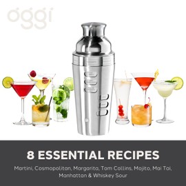 Oggi 23-Ounce Stainless Steel Cocktail Shaker, Silver