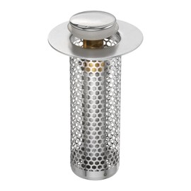uxcell Bathroom Sink Stopper Push Type Sink Drain Strainer Filter with Removable Stainless Steel Filter Basket Hair Catcher Fit for 1.1"-1.4" Dia 3" Depth Sink Drain Hole, Silver