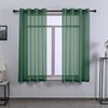 DONREN Dark Emerald Green Sheer Curtains 63 Inch Length for