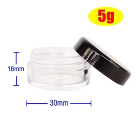 Wopanxye 50pcs 5g/5ml Empty Acrylic Clear Round Makeup Jars, BPA Free, 5 Grams Small Sample Containers Pot for DIY Cosmetic, Lotion, Face Cream, Eye-shadow, Lip Scrubs Balm, Powder, Glitters, Paint