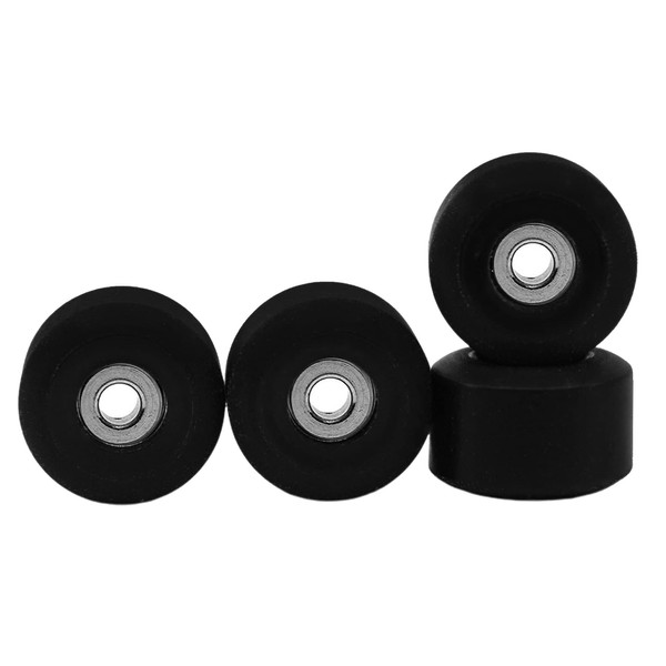 Teak Tuning Apex 61D Urethane Fingerboard Wheels - New Street Shape, 7.7mm Diameter - Ultra Spin Bearings - Made in The USA - Pitch Black Colorway