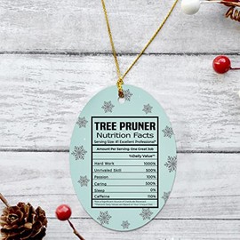 Congratulations New Job Christmas Ornament 2022 - Tree Pruner Nutrition Facts Ornament - Tree Pruner Ornament Oval Plastic Flat