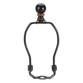 PATIKIL 5 Inch Lamp Harp Kit with Finial, 1 Set Detachable Lamp Shade Bracket Holder, DIY Lighting Accessories for Table Lamps Floor Lamps, Black