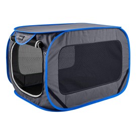 PetEase 38inches Large Pop Up Kennel,Collapsible Travel Pet Crate, Indoor and Outdoor Portable Dog Enclosure, Portable Pet Car Seat Kennel (Gray)