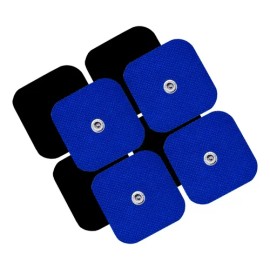 8 Electrodos Parches Pads 5x5 Snap Compatible Con Compex Color Azul                                                                                   