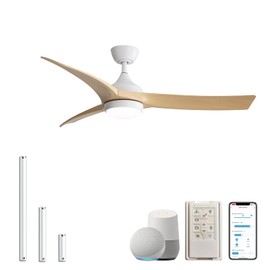 Sofucor 52 Inch Smart Ceiling Fan, Outdoor Modern Ceiling Fans with Lights Remote Control, Works with Alexa/Google/App, 3-Color Light 6-Speed Timing Reversible DC Motor for Living Room Bedroom Patio