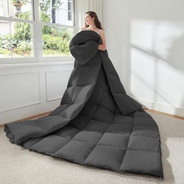 STWIENER Soft Alaskan King Comforter 120"x 132" Extra Large Lightweight Quilted Down Alternative All Season Fluffy Breathable Microfiber Grey