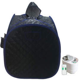 ZONEMEL Portable Steam Sauna Kit for 1 Person or 2 Person Full Body Home Sauna Spa, Leg Detox Relaxation, 2L Steam Pot, Remote Control (Black)