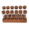 Coffee Bean Storage Tubes with Walnut Wood Stand Lid Glass