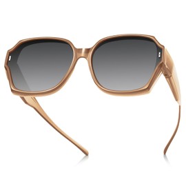 TINHAO Women's Sunglasses, Polarized UV400, Over Glasses, Ultra Lightweight, Golf, Fishing, Driving, Stylish, beige