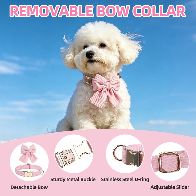 PUPTECK Dog Harness Collar and Leash Set, Adjustable No Pull
