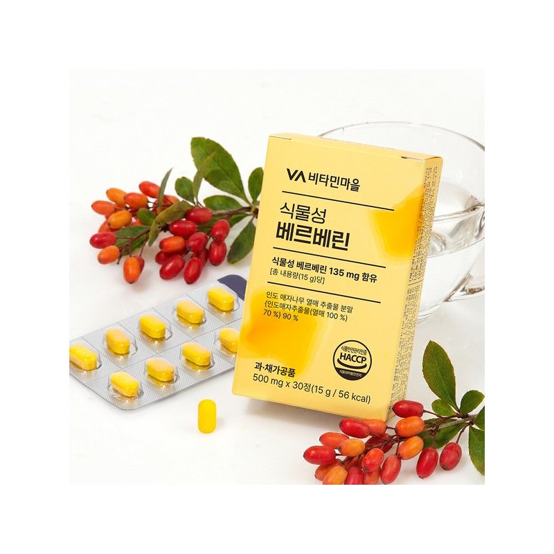 비타민마을 식물성 베르베린 30정 x 1박스(총1개월분) Vitamin Village Plant-Based Berberine