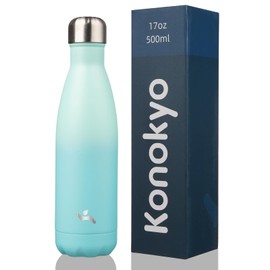 Konokyo Insulated Water Bottles,17 oz Double Wall Stainless Steel Vacumm Metal Flask for Sports Travel,Mint