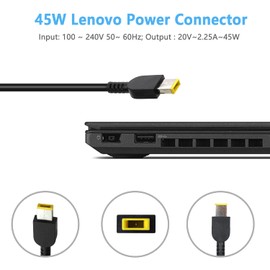 45W Laptop Charging Cable for Lenovo Thinkpad G50 Z50 V110 V130 V330 T440 T450 T460 T470 L440 L450 L460 L470 IdeaPad Flex 2 3 Yoga 11 11S ADLX45NNCCC 3A ADLLX3A 45DLC3A ADLX45NDC3A Charger Adapter