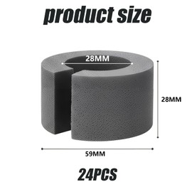 Grey Foam Curtain Spacers for Eyelet Curtains Compatibility-28mm 24 Pcs
