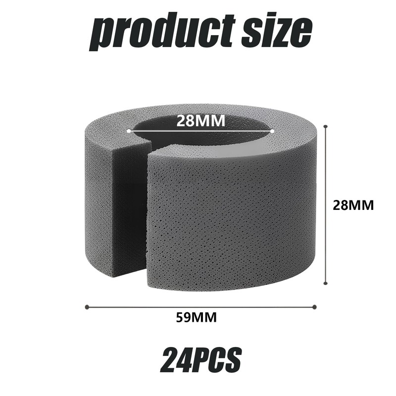 Grey Foam Curtain Spacers for Eyelet Curtains Compatibility-28mm 24 Pcs