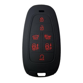 7 Buttons Smart Key Fob Cover: RPKEY Silicone Key Case Fit for Hyundai Tucson Palisade Sonata Santa Fe Nexo Ioniq5 2019 2020 2021 2022 2023| Black Key Protector