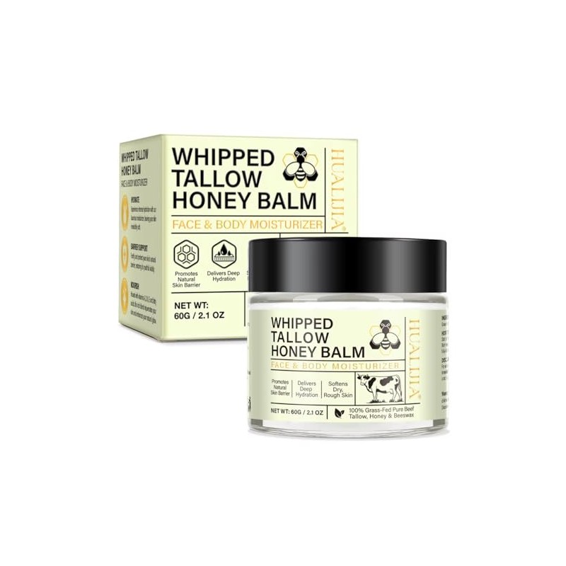 Premium Whipped Beef Tallow Honey Olive Oil Balm Skincare Moisturizer