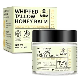 Premium Whipped Beef Tallow Honey Olive Oil Balm Skincare Moisturizer for Face and Body