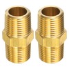 sourcing map 2pcs Brass Pipe Fitting 1/2" NPT x 1/2"