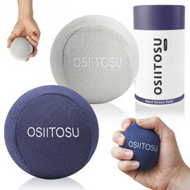 OSIITOSU Stress Relief Ball, Grip Strength Training Ball, Hand Exercise Ball, Hand Grip, Set of 2, Soft Hard Ball for Adults and Kids, Grip Strengthening, Gel Ball, Massage, Strength Training, Rehabilitation, Finger Strengthening, Hand Exercise, Grip Bal