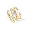 PAVOI 18K Yellow Gold Plated Three Stackable Rings Set for
