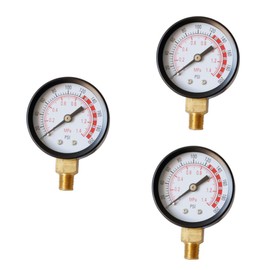 iplusmile 3pcs High Precision Npt Bar Pressure Gauge Psi Compact Pressure Gauge for Measuring Oil Gas Outer Case for Enhanced