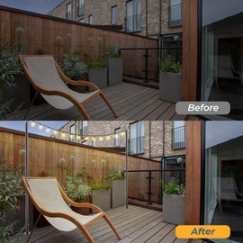 EUIJOIP 10 FT String Light Poles Heavy Duty (1 Pack) - Outdoor Patio Deck Light Poles for Outside with Anchor Base and Mounting Bracket, Waterproof Garden Backyard Pole for Wedding Party Garden