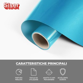 SISER® Electric Turquoise, 30cm x 1m, Iridescent Thermovinyl for personalising textiles