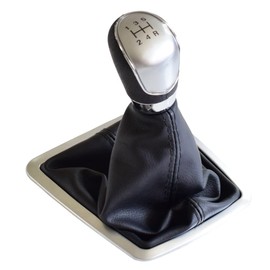 Gear Shift Knob Gear Shift Knob for F-ord F-ocus MK2 FL MK3 MK4 MK7 with Cuff and Chrome Frame (5 Speed Silver)