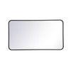 Elegant Decor Evermore 22x40 Soft Corner Metal Rectangular Mirror in