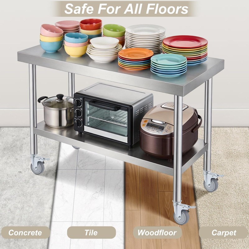 ERKOON 3 Inch Prep Table Caster Wheels Set, 4 Heavy