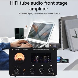 SA-1000 Audiophile Tube Preamplifier Audio HiFi Electric Tube Amplifier 4 Inputs 2 Outputs Audio Interfaces Lossless Audio Switching Amplifier Built-in 5532 Chip