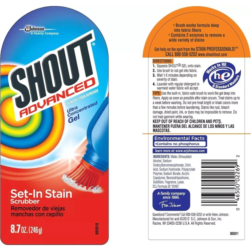 Shout Advanced Stain Remover Gel for Laundry, 8.7oz - Ultra