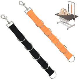ASOCEA Dog Grooming Extension Strap Loops Extender Adjustable Pet Nylon Bathing Restraint Band with 5D-Rings Quick Release (2 Pack)