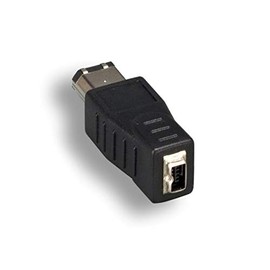 KENTEK 6 Pin Male 4 Pin Female IEEE-1394A IEEE1394 Firewire iLINK DV Adapter Converter Coupler M/F 400 Mbps for PC MAC Black