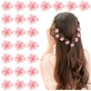 CÉLLOT 25Pcs Small Mini Clips with Spring Flower Design,Pink Cherry