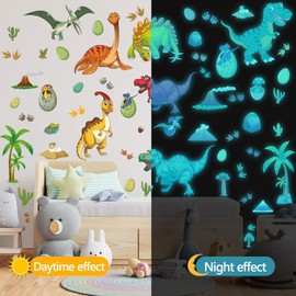 Dinosaur Luminous Sticker Glow in The Dark Wall Stickers Dinosaur Wall Decor Dinosaurs Decal Dinosaur Wall Decals for Boys Kids Girls Room Animal Luminous Stickers for Children’s Room Nursery Blue