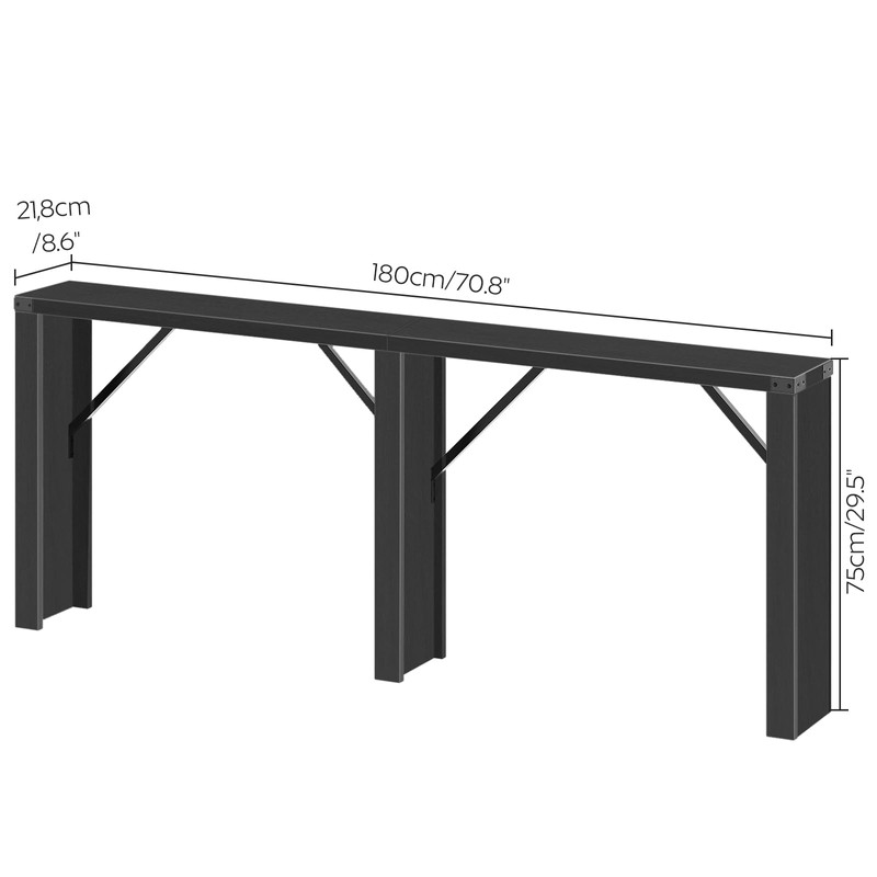 YATINEY Console Table, 70.8" Long Behind Couch Sofa Table, Entryway
