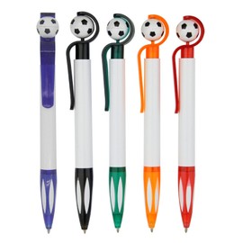 TEMOOUES 5Pcs Funny Football Writing Pen Retractable Ballpoint Pens -slip Grip 1.0mm Black-Ink Write Smoothly for Kid Rewards